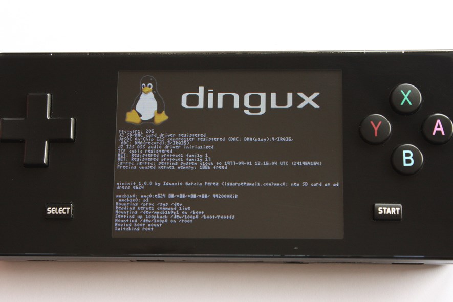 Dingux is booting up.