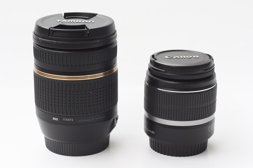 The Tamron compared to the kit lens.