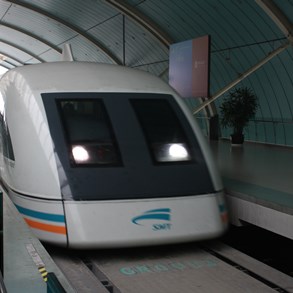 The famous Maglev train in Shanghai.