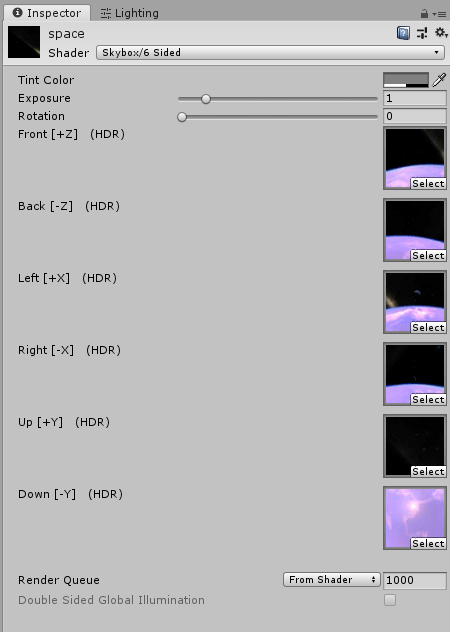 Select the shader