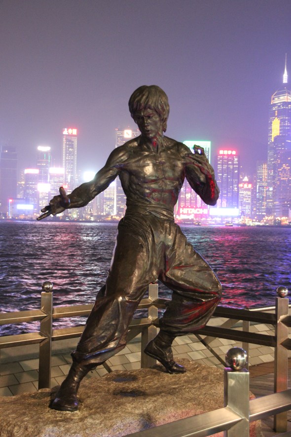 Bruce Lee statue on the Avenue of Stars, Hong Kong.