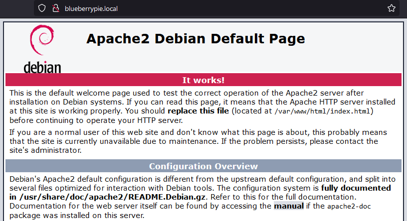 The Apache default page.