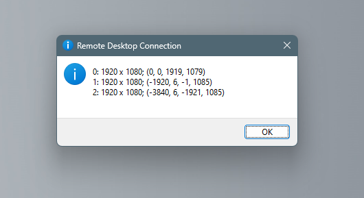 The list of monitors. The order might seem random, in this case the leftmost monitor is listed last since it has the 