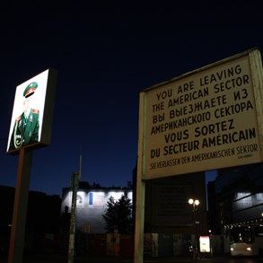 Checkpoint Charlie, the main gate between East and West Berlin.