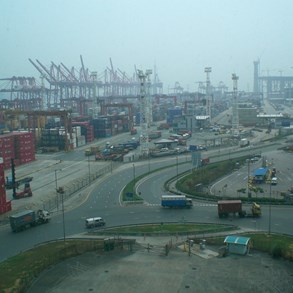 The harbor. Apparently the world biggest.