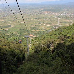Taking the cable up the Takou mountain.
