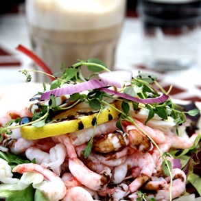 Typical swedish open shrimp sandwich.